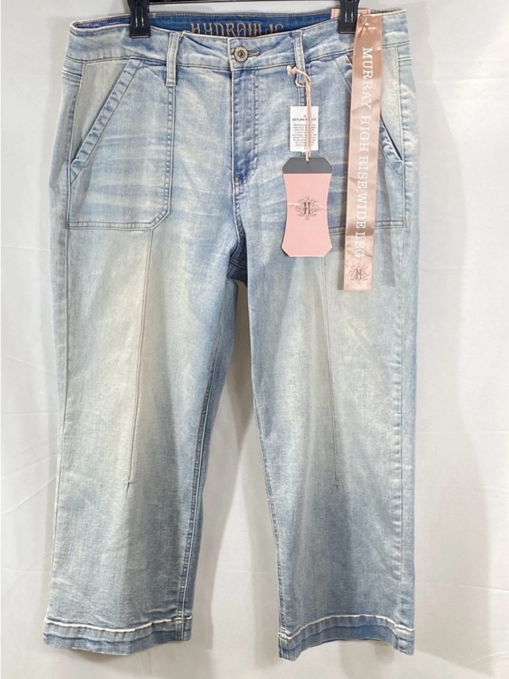 Hydraulic Womens Murray High Rise Wide Leg Cropped Jeans Light Wash NWT Sz 16